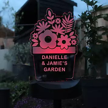 Personalised Plant Pot Outdoor Solar Light | Kaleidoscope