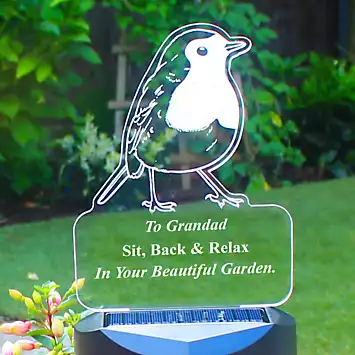 Personalised Robin Outdoor Garden Solar Light | Kaleidoscope