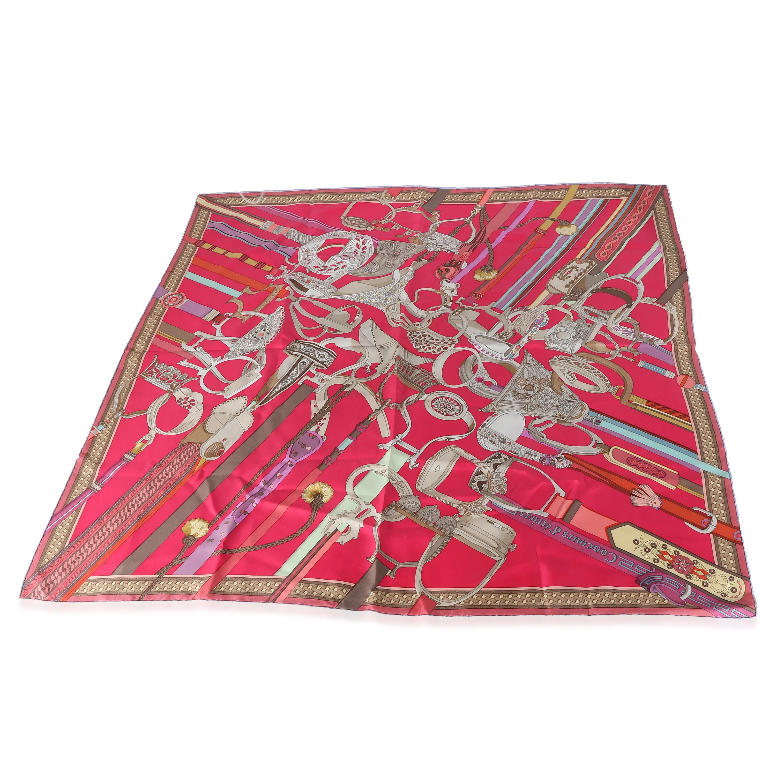 Pink Silk Concours dEtriers Scarf 90