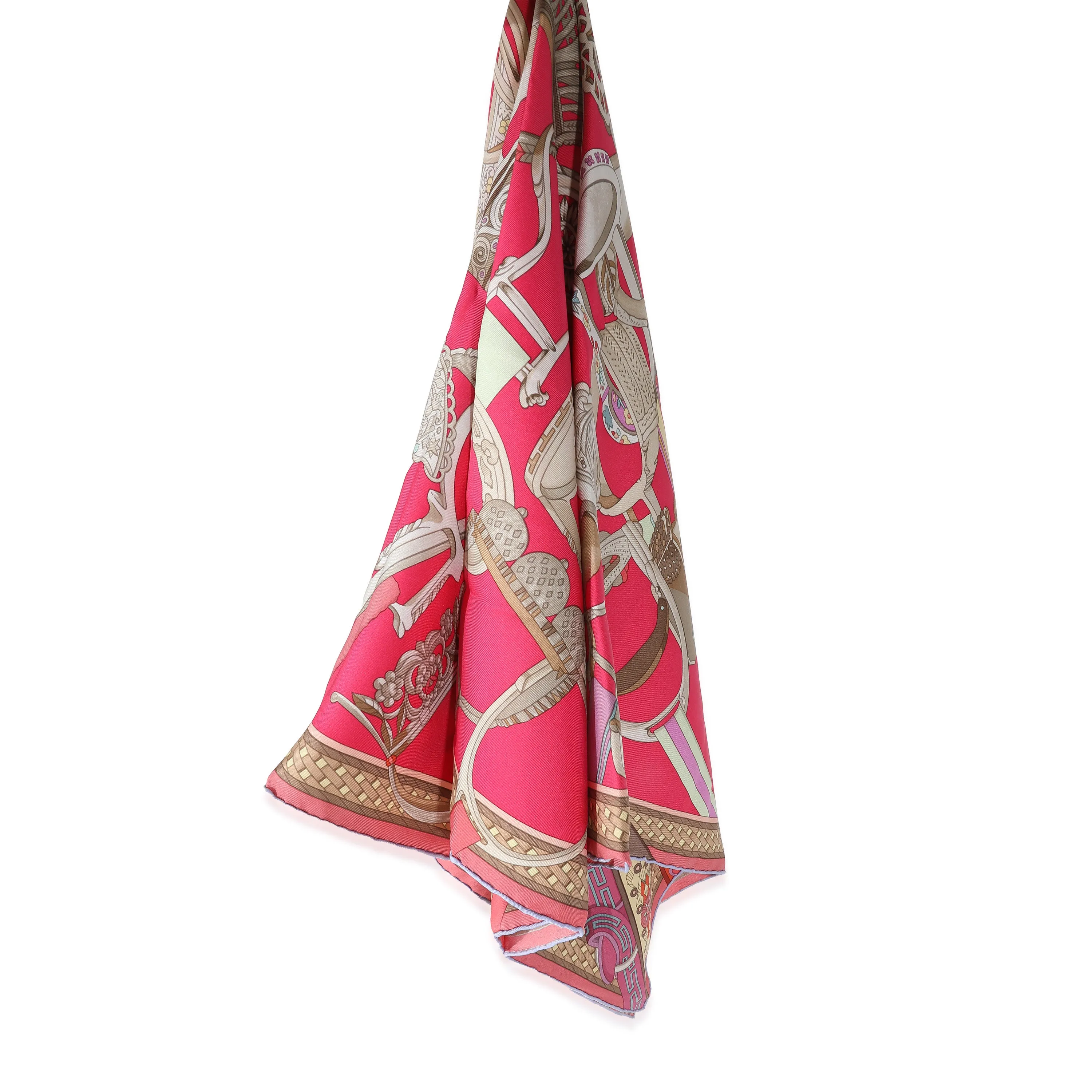 Pink Silk Concours dEtriers Scarf 90