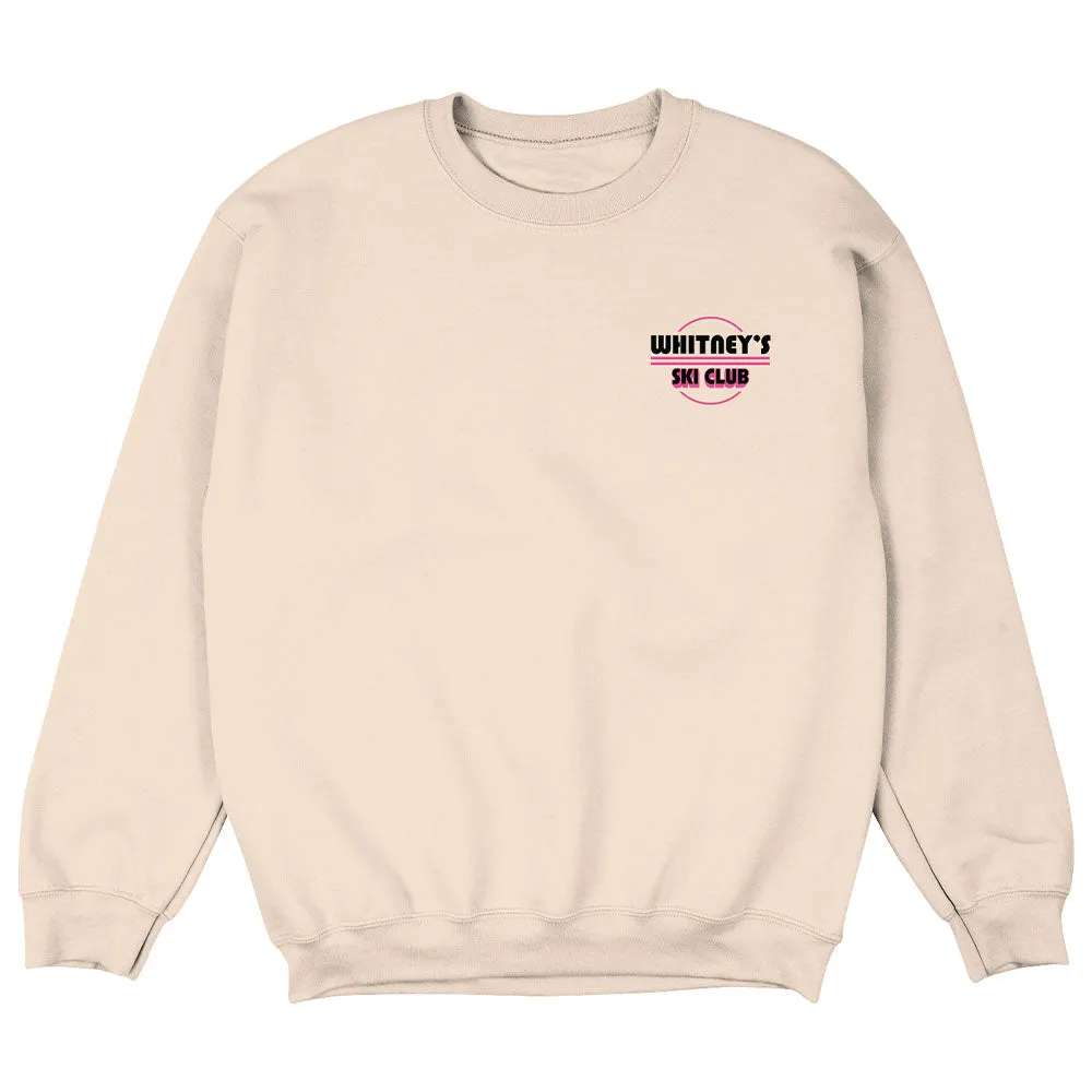 PINK WHITNEY SKI CLUB TAN CREWNECK