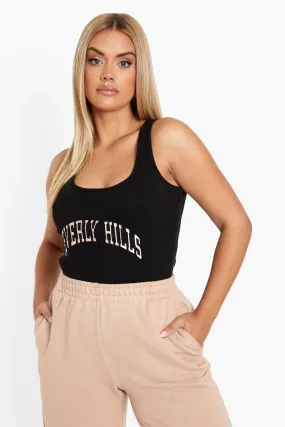 Plus Beverly Hills Embroidered Tank Top