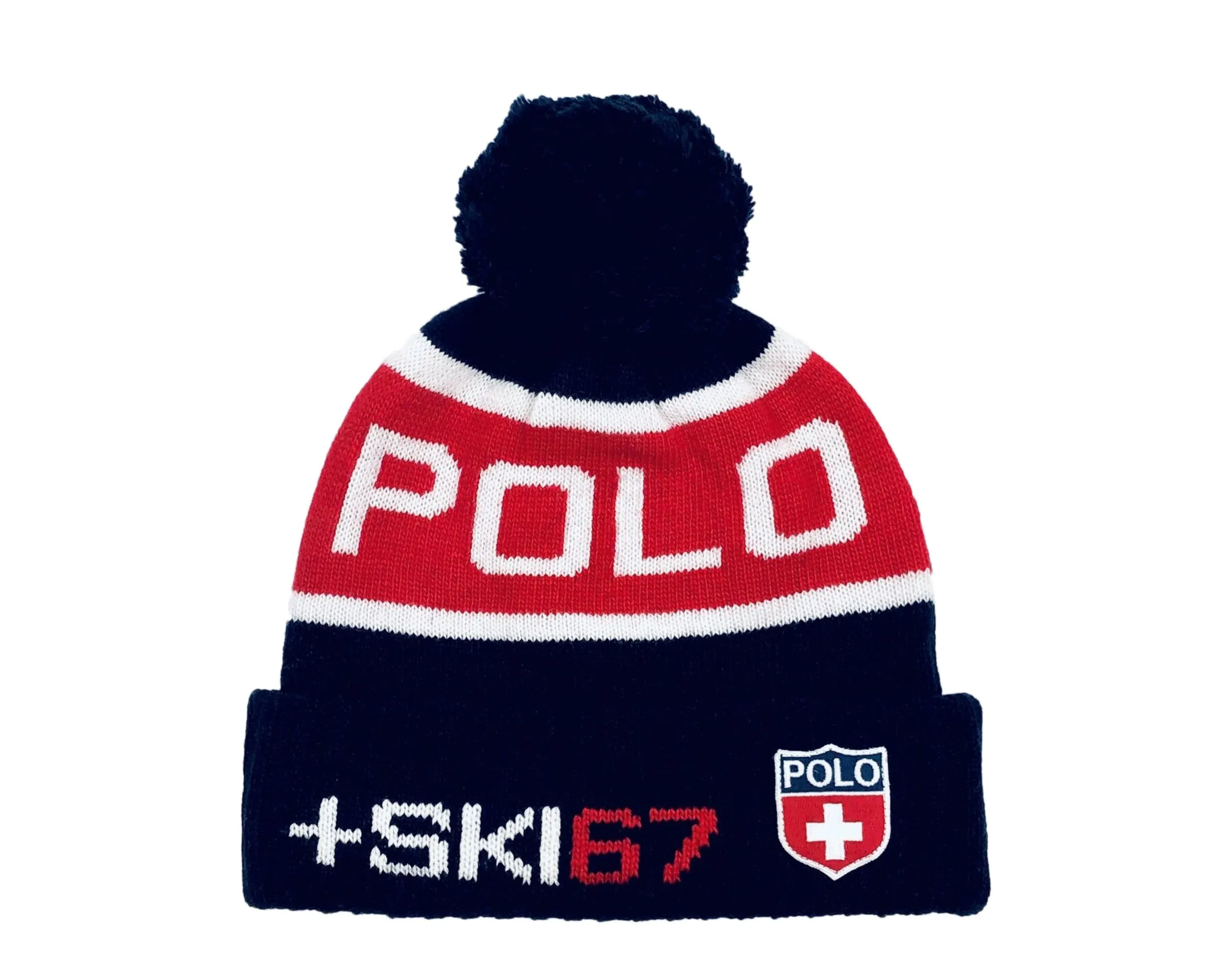 Polo Ralph Lauren Colorblocked +SKI 67 Pom-Pom Knit Hat