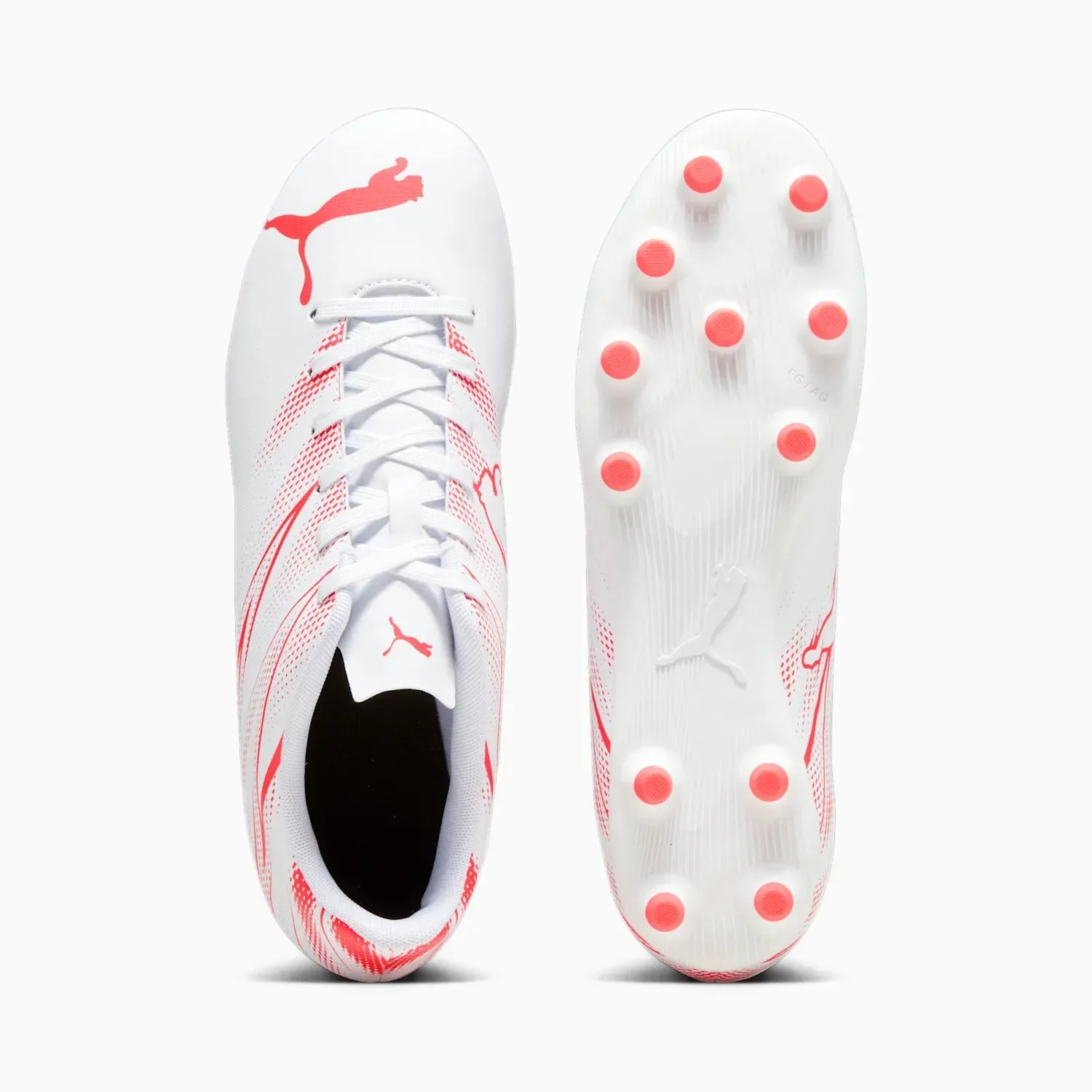 PUMA ATTACANTO FG/AG - WHITE/FIRE ORCHID