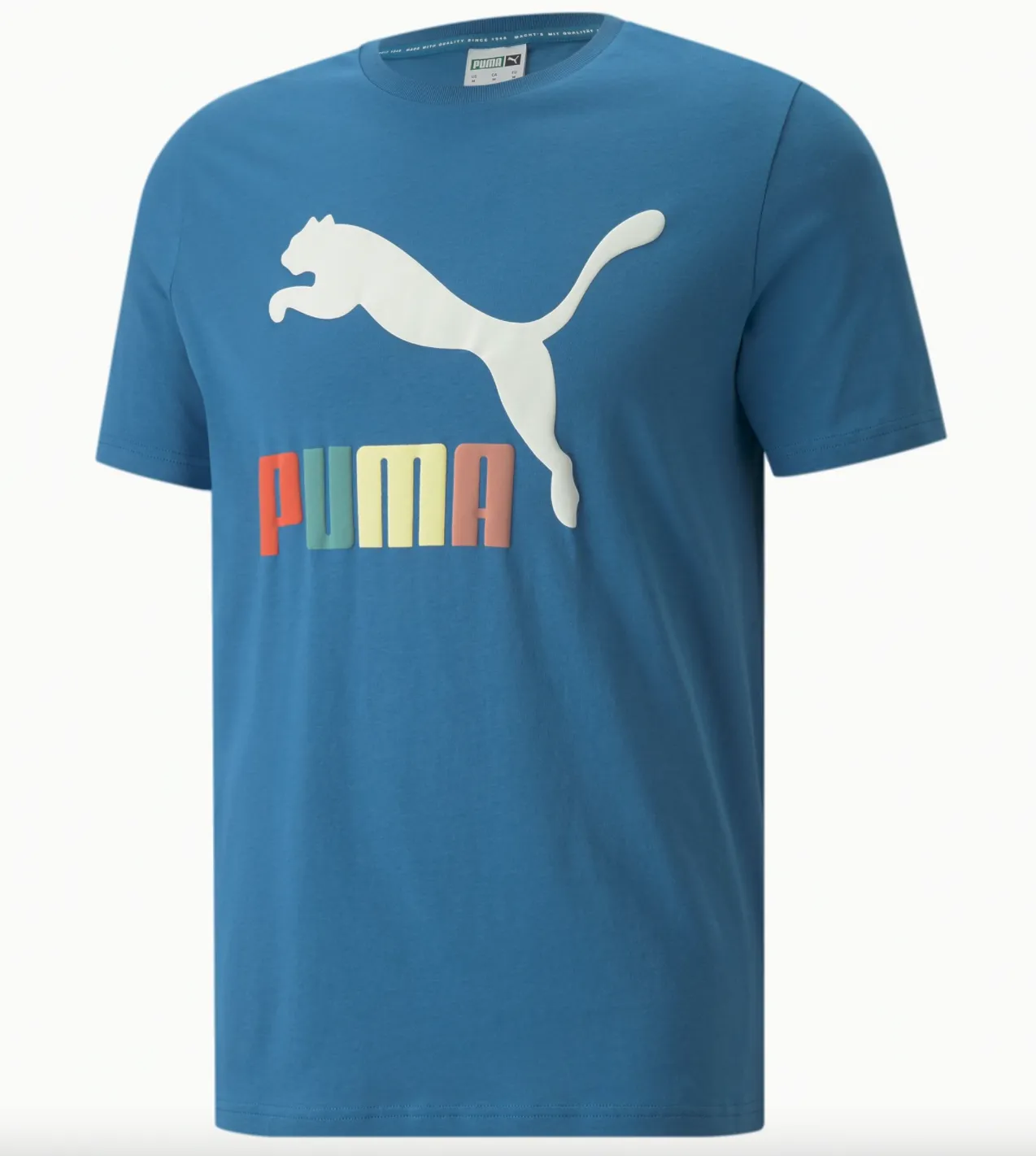 Puma Classics Logo Interest Men's Tee (Vallarta Blue)