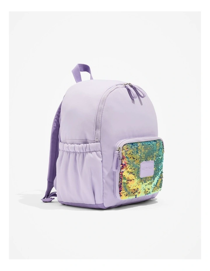 Recycled Nylon Sequin Backpack in Lilac