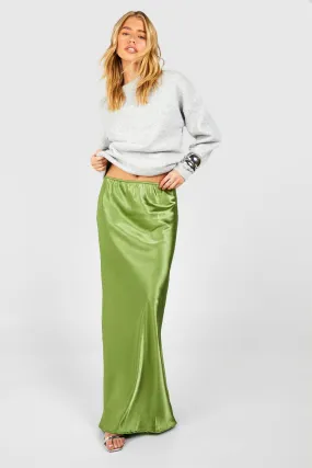 Satin Bias Maxi Skirt