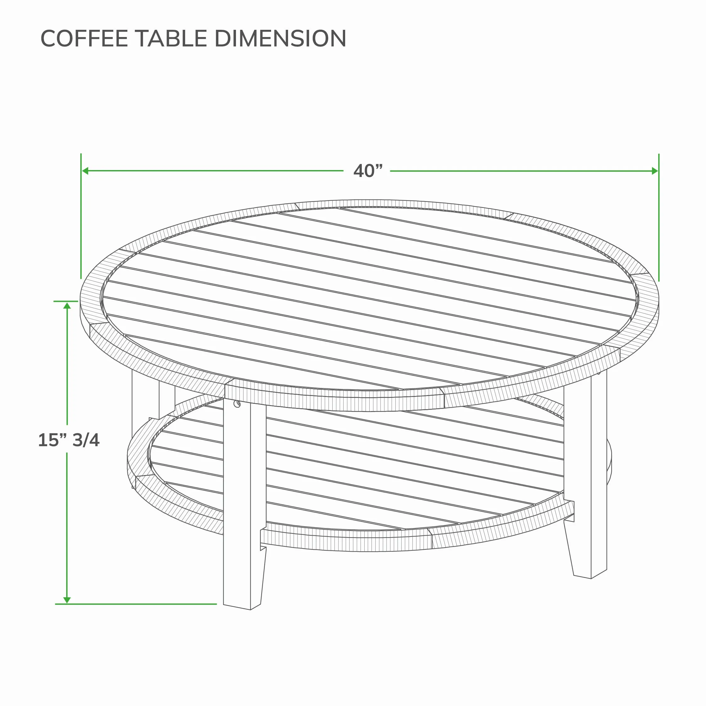 Seaside Teak Wood Outdoor Round Coffee Table