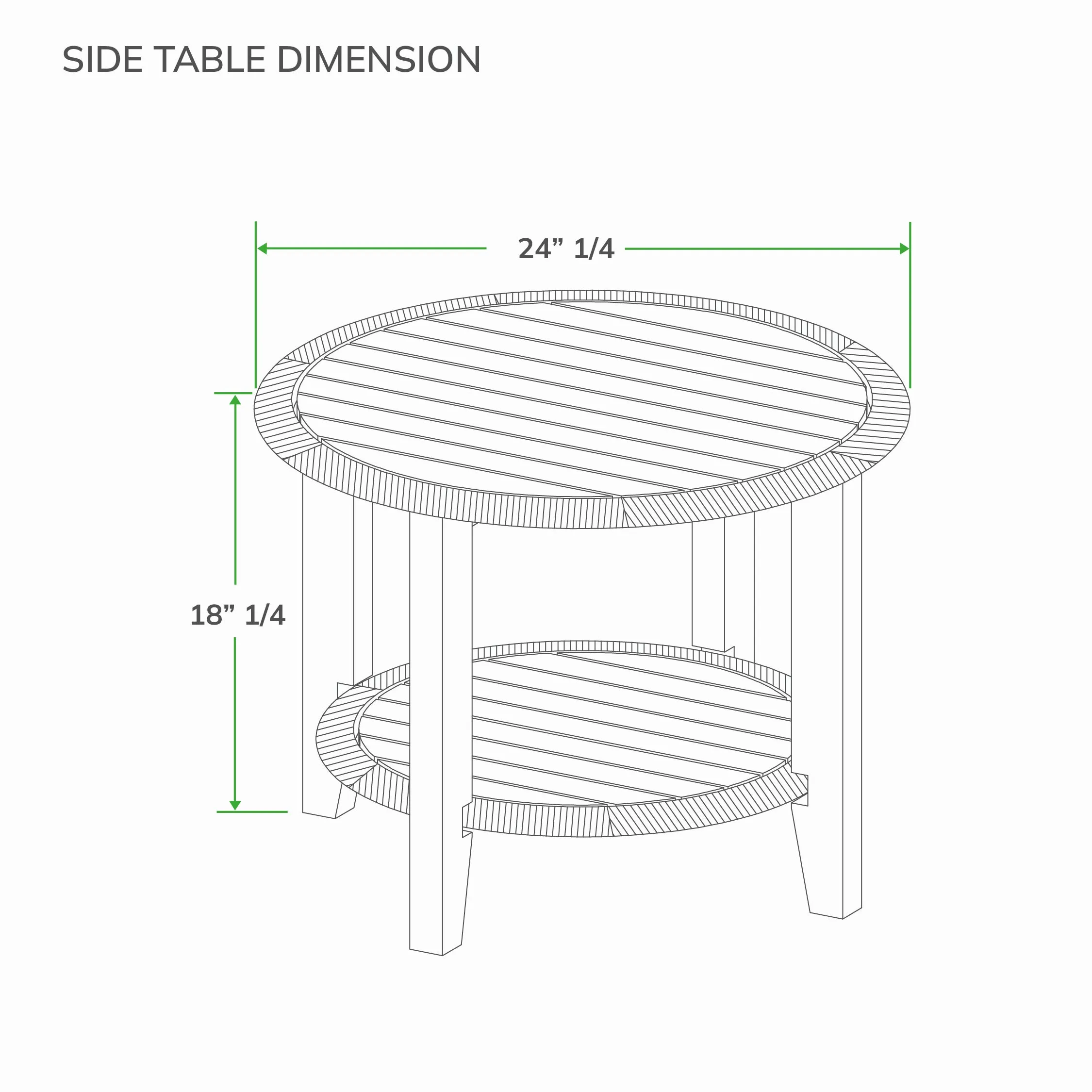 Seaside Teak Wood Outdoor Side Table with Shelf