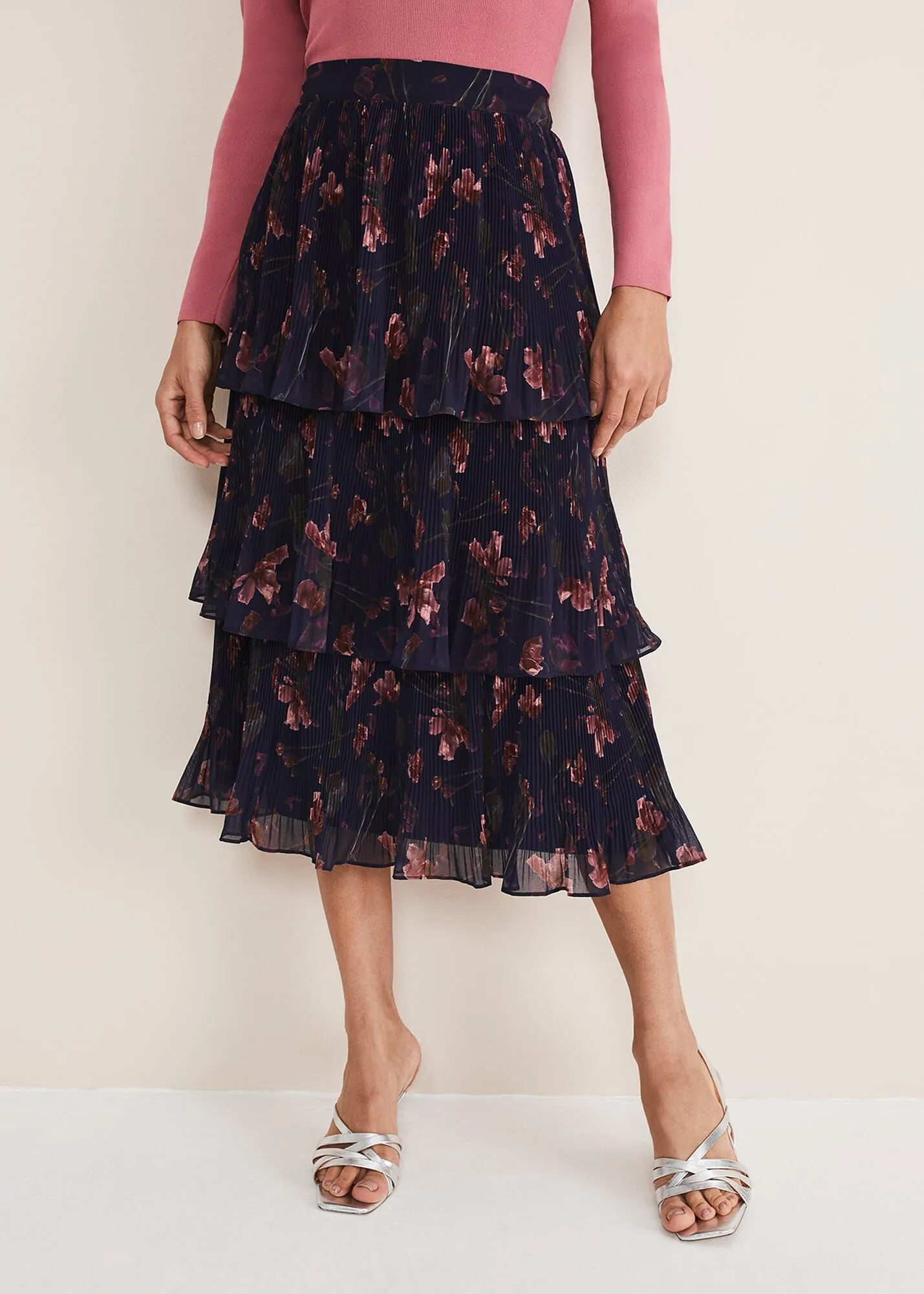 Selena Tiered Printed Skirt