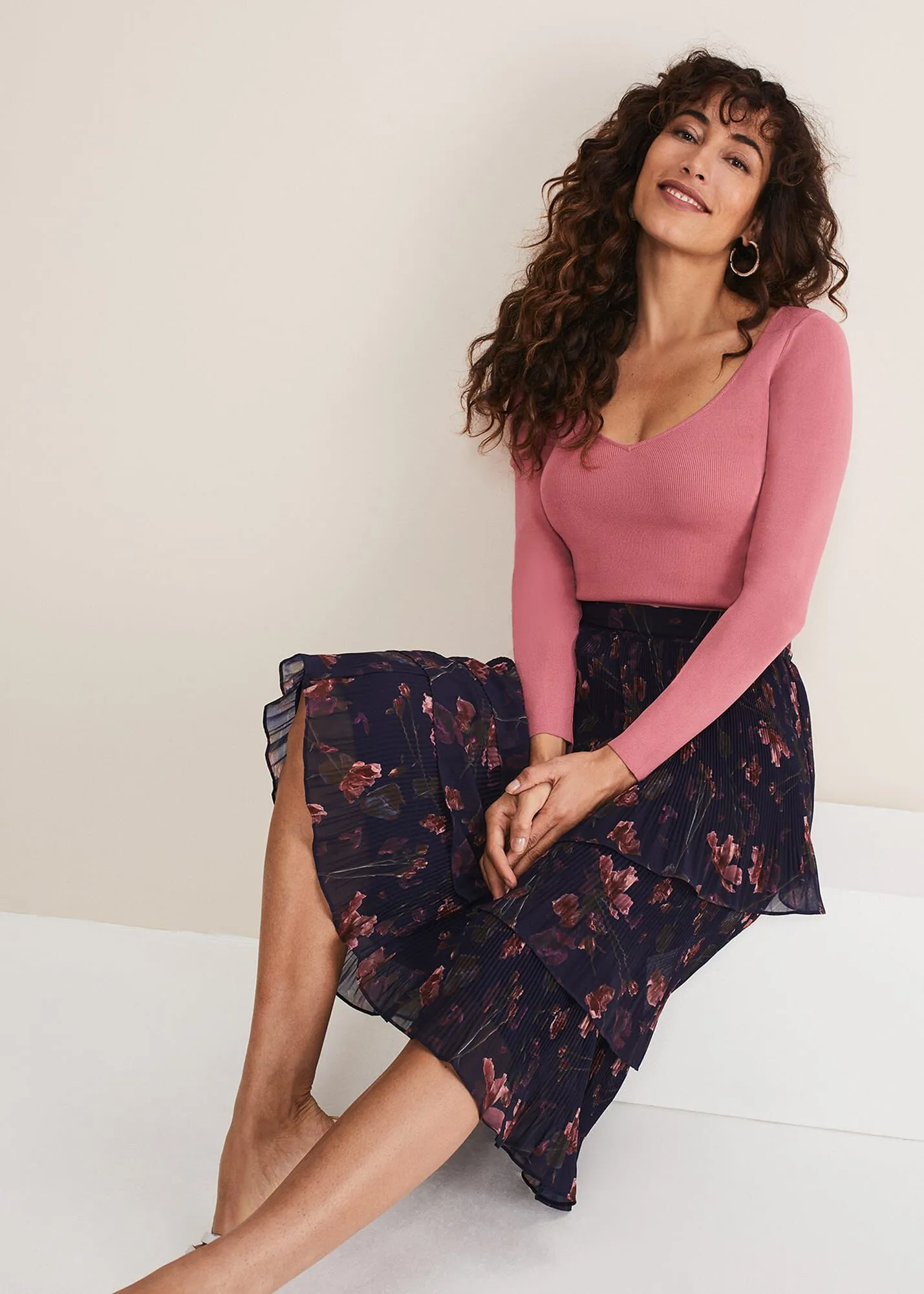 Selena Tiered Printed Skirt