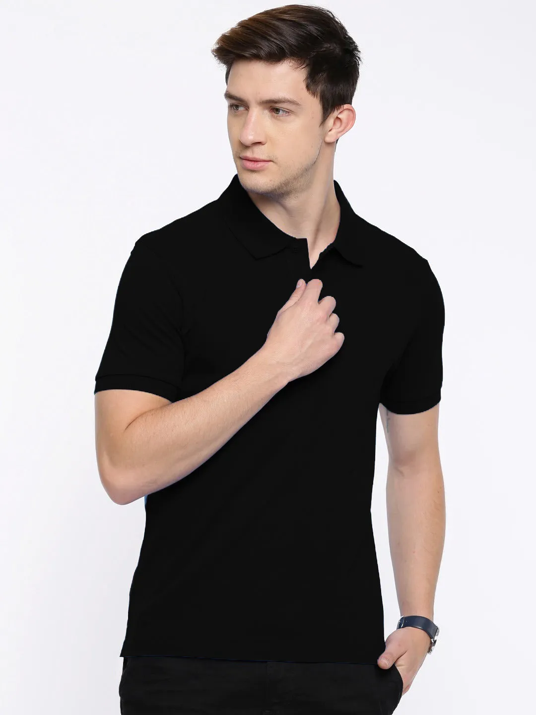 Semantic Cotton Polo Collar T-shirt