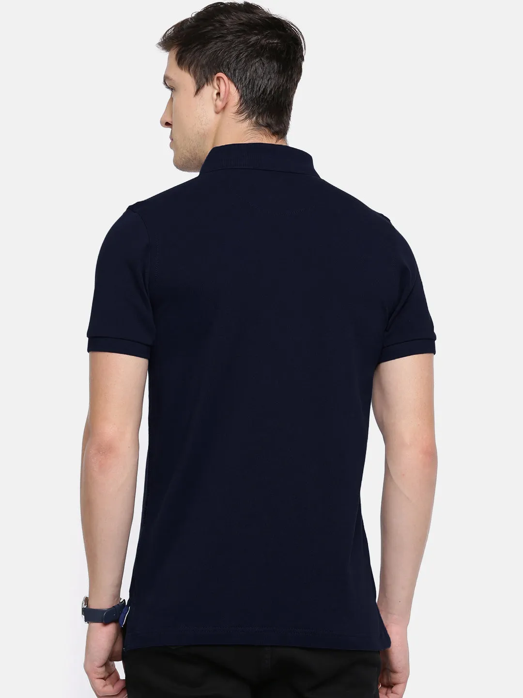 Semantic Cotton Polo Collar T-shirt