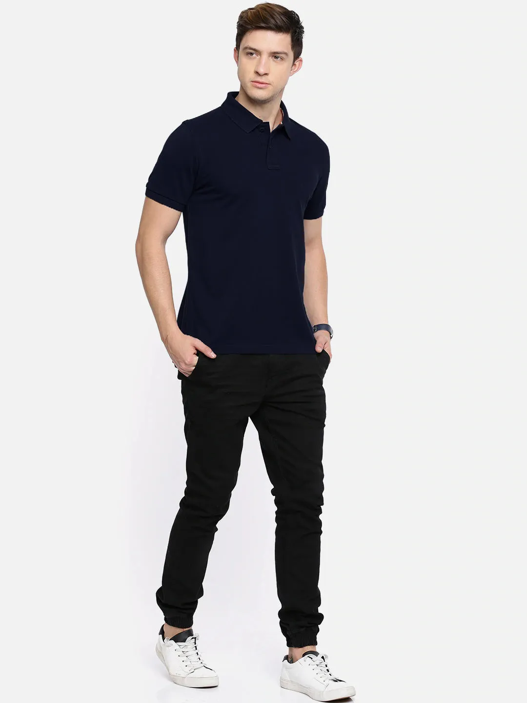 Semantic Cotton Polo Collar T-shirt