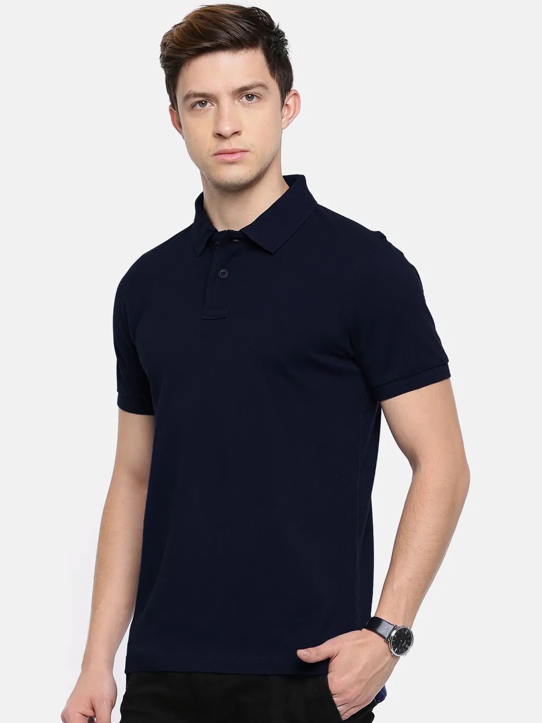 Semantic Cotton Polo Collar T-shirt