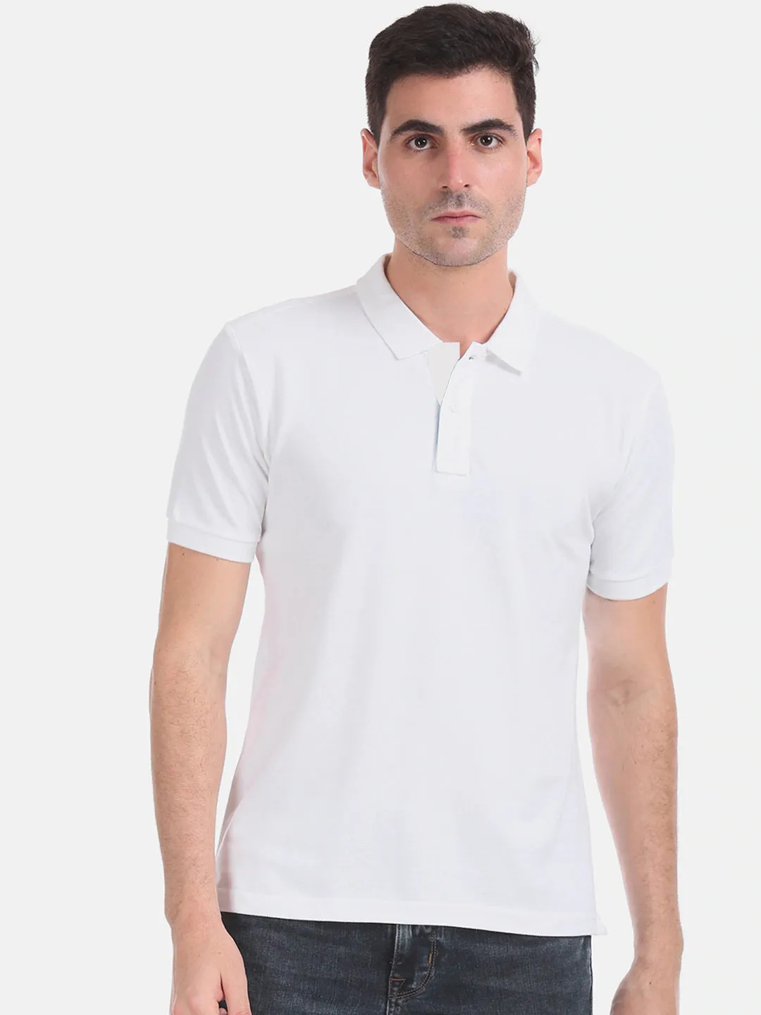 Semantic Cotton Polo Collar T-shirt