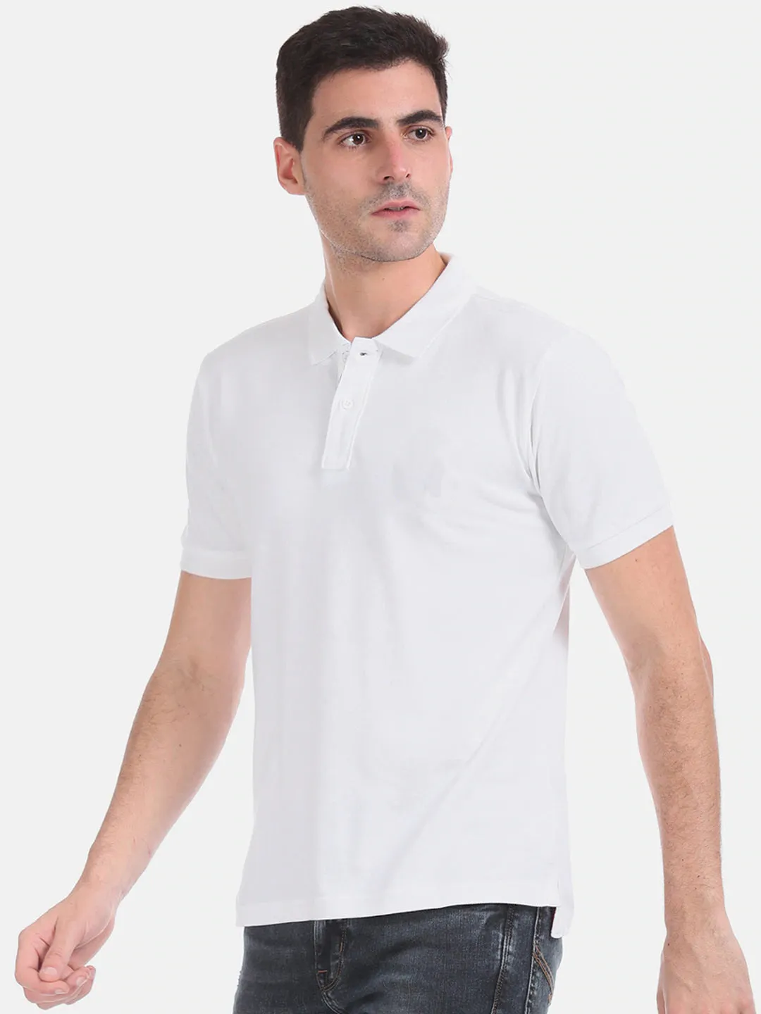 Semantic Cotton Polo Collar T-shirt