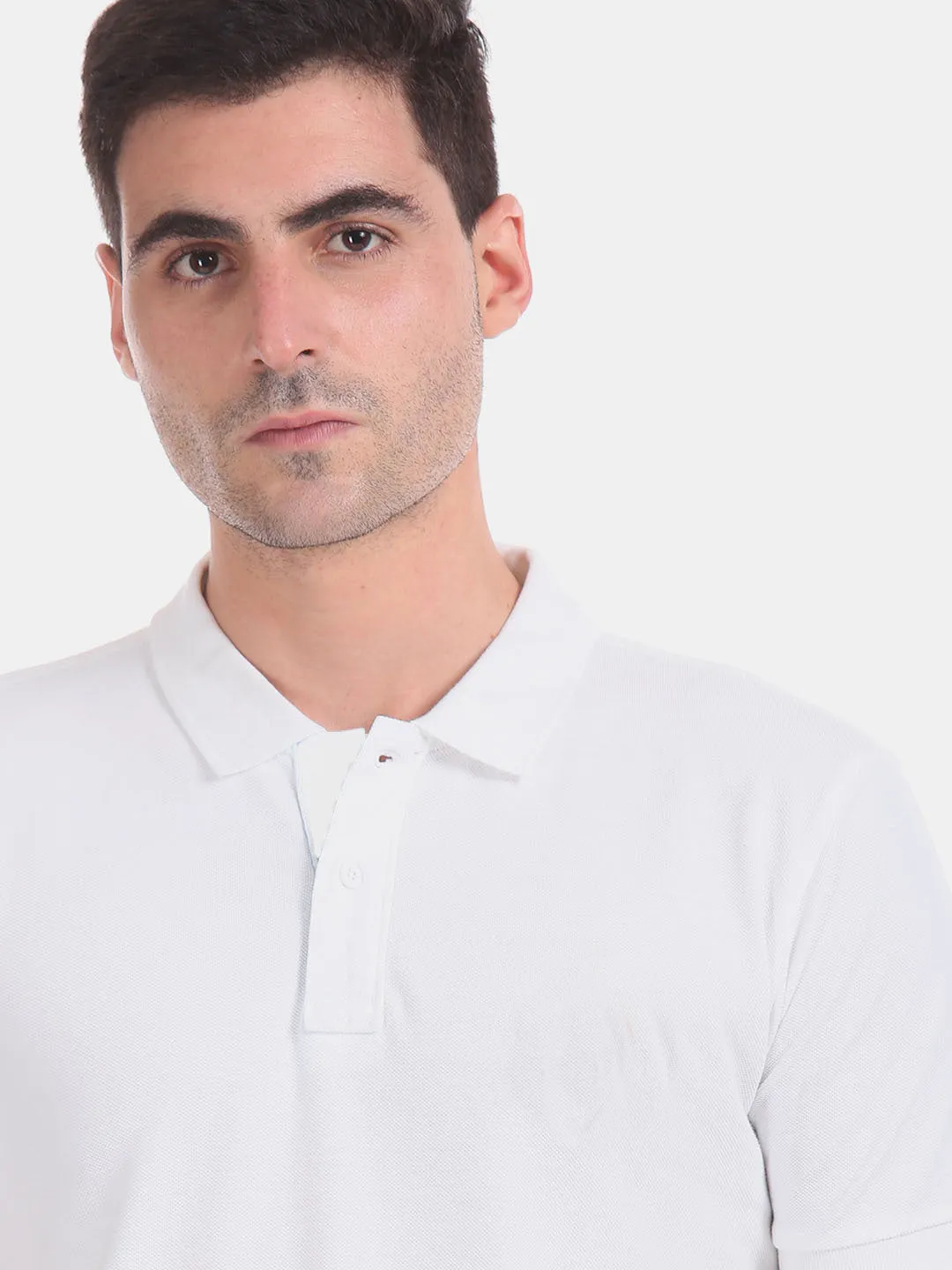 Semantic Cotton Polo Collar T-shirt