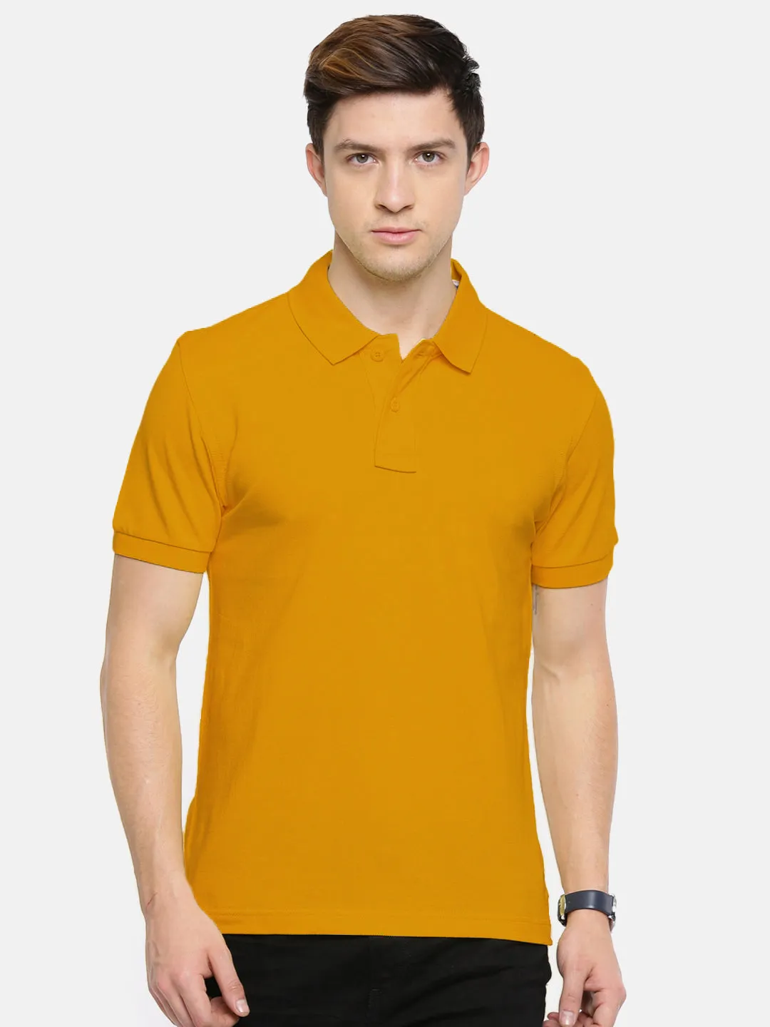 Semantic Cotton Polo Collar T-shirt