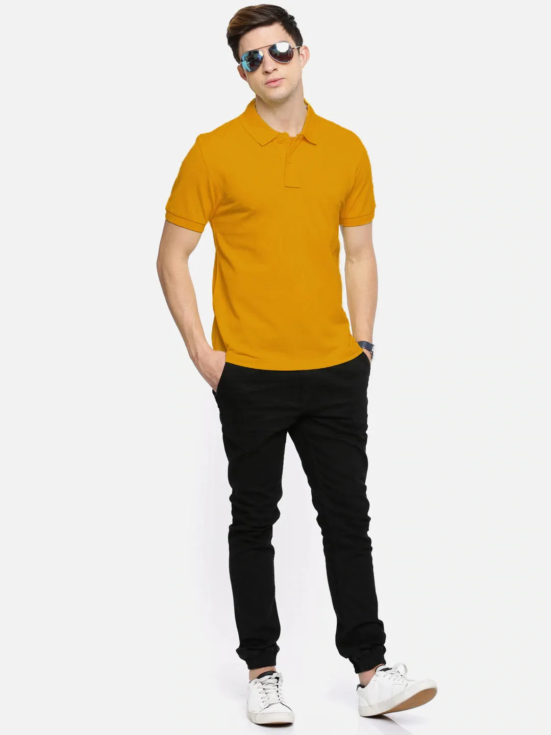 Semantic Cotton Polo Collar T-shirt