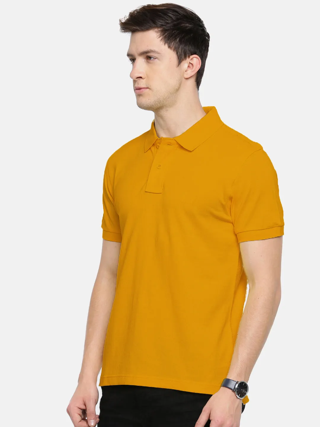 Semantic Cotton Polo Collar T-shirt