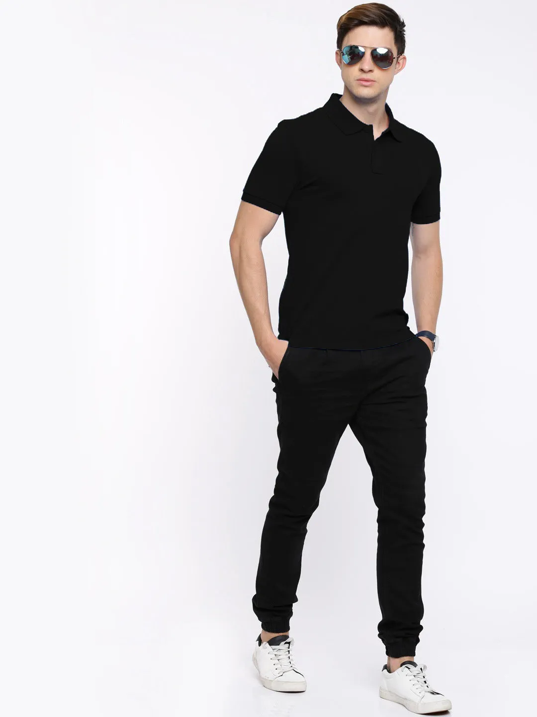 Semantic Cotton Polo Collar T-shirt