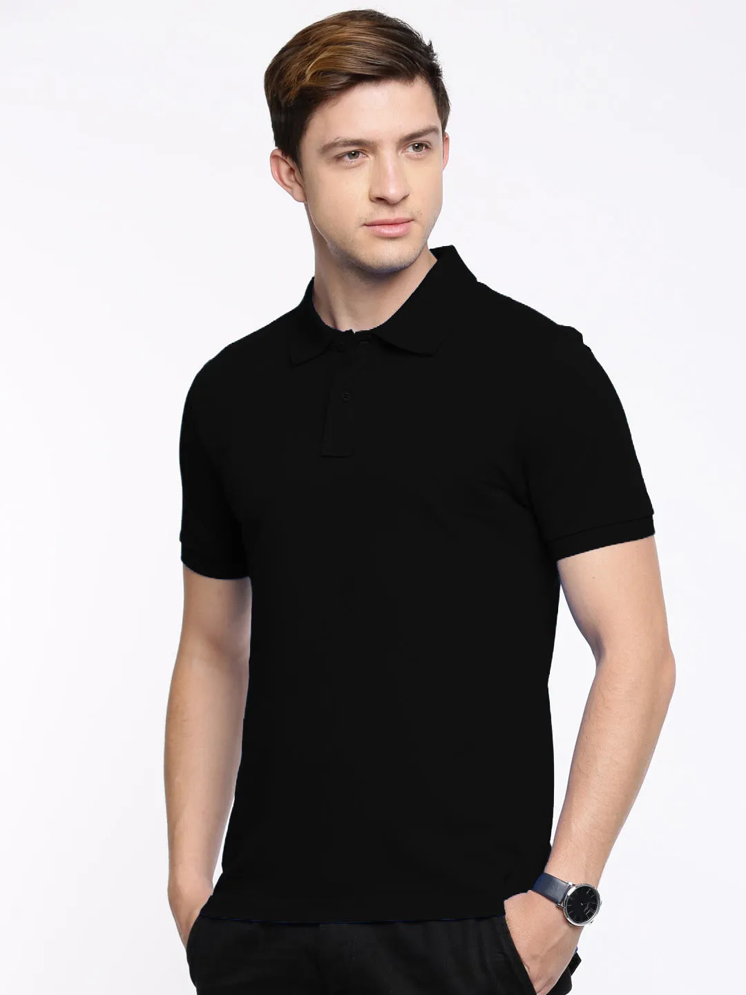 Semantic Cotton Polo Collar T-shirt