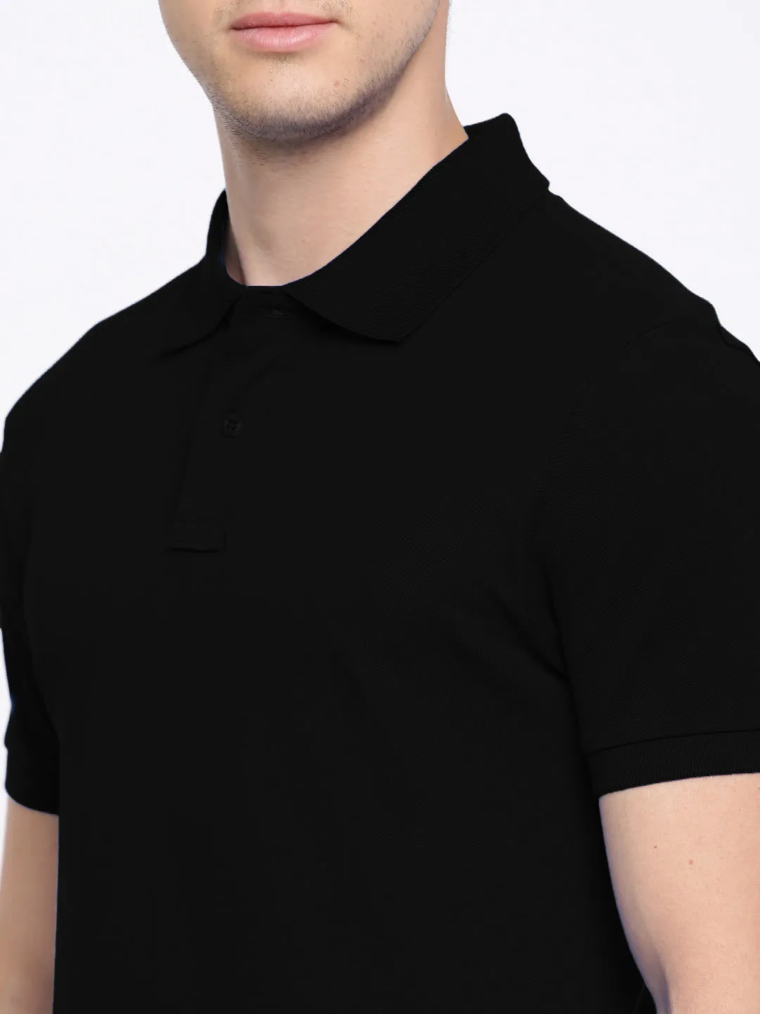 Semantic Cotton Polo Collar T-shirt