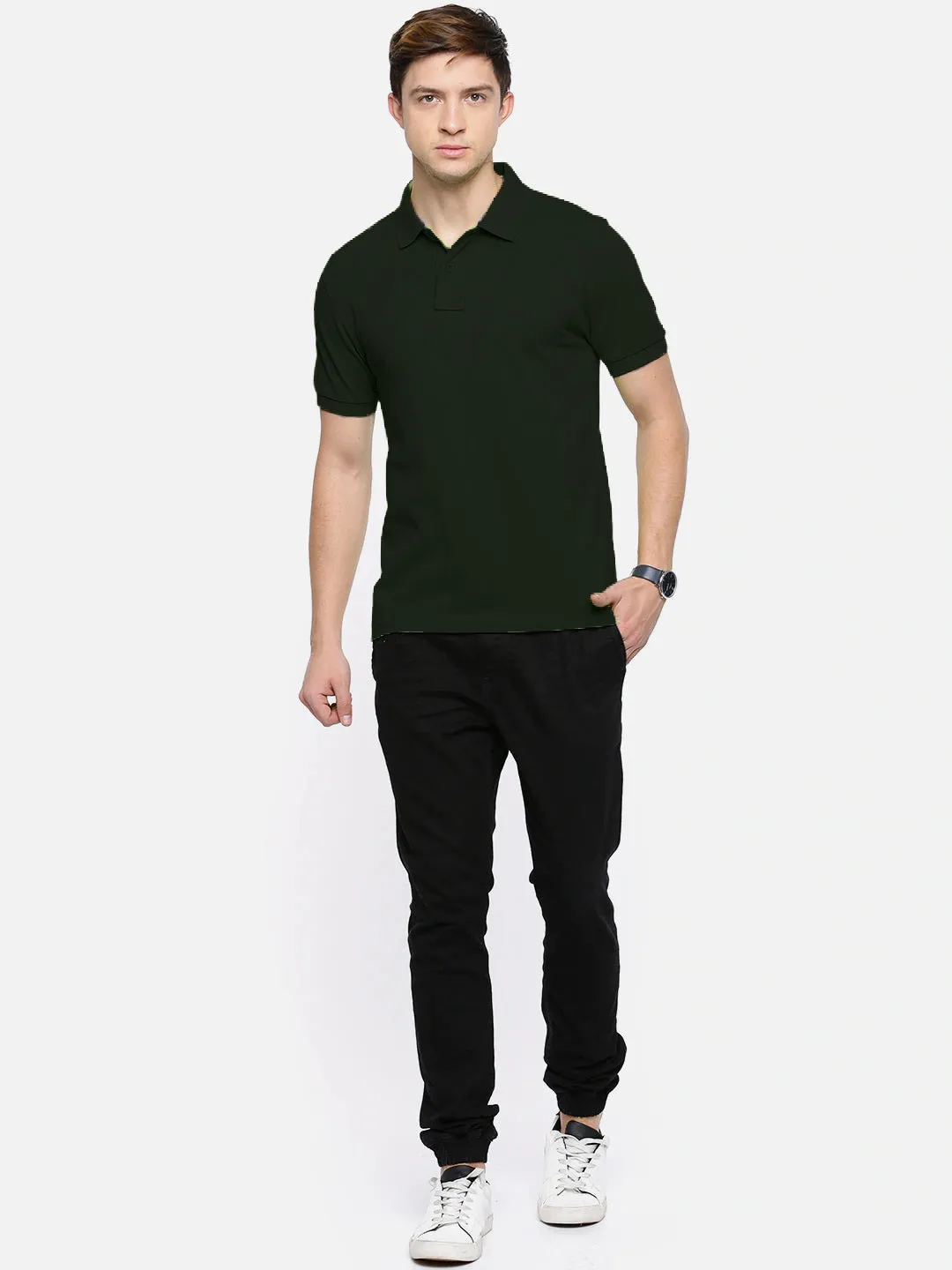 Semantic Cotton Polo Collar T-shirt