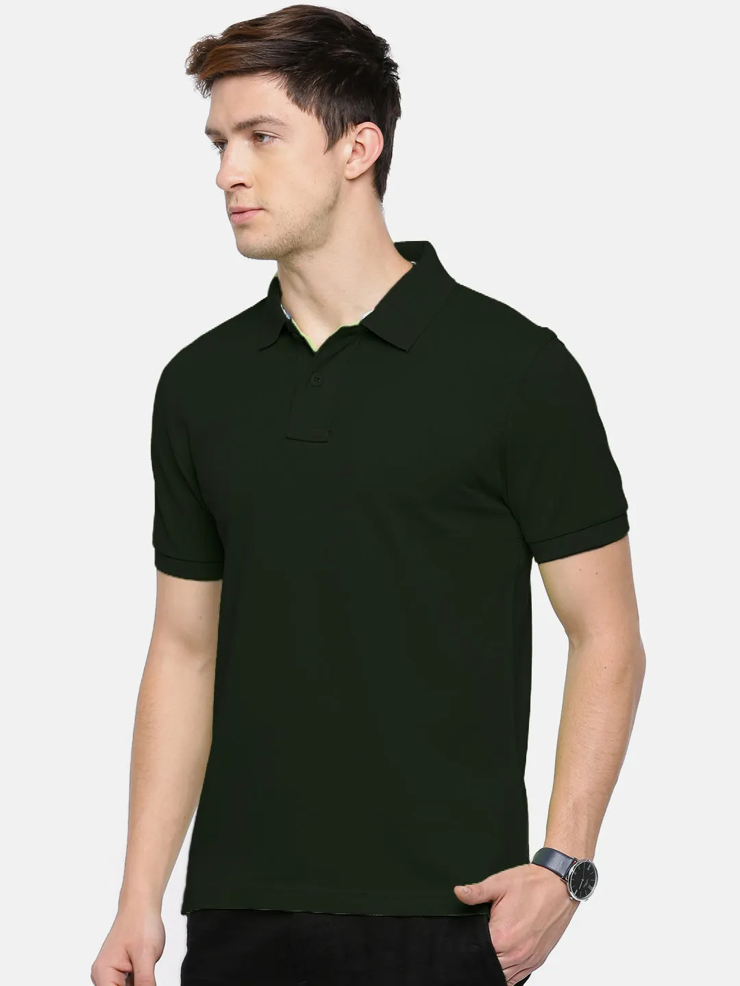 Semantic Cotton Polo Collar T-shirt