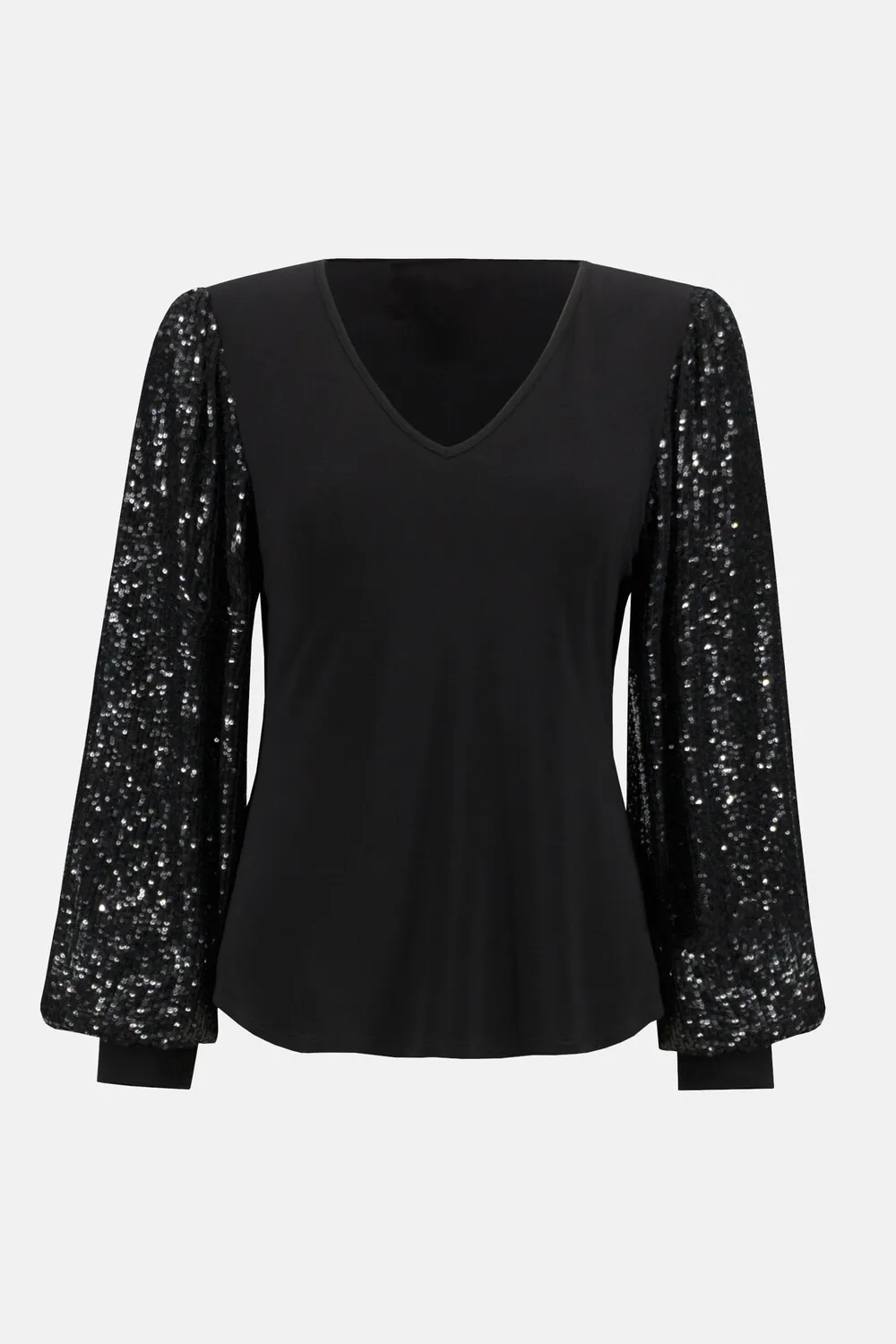 Sequin V-neck Pullover Style 234130