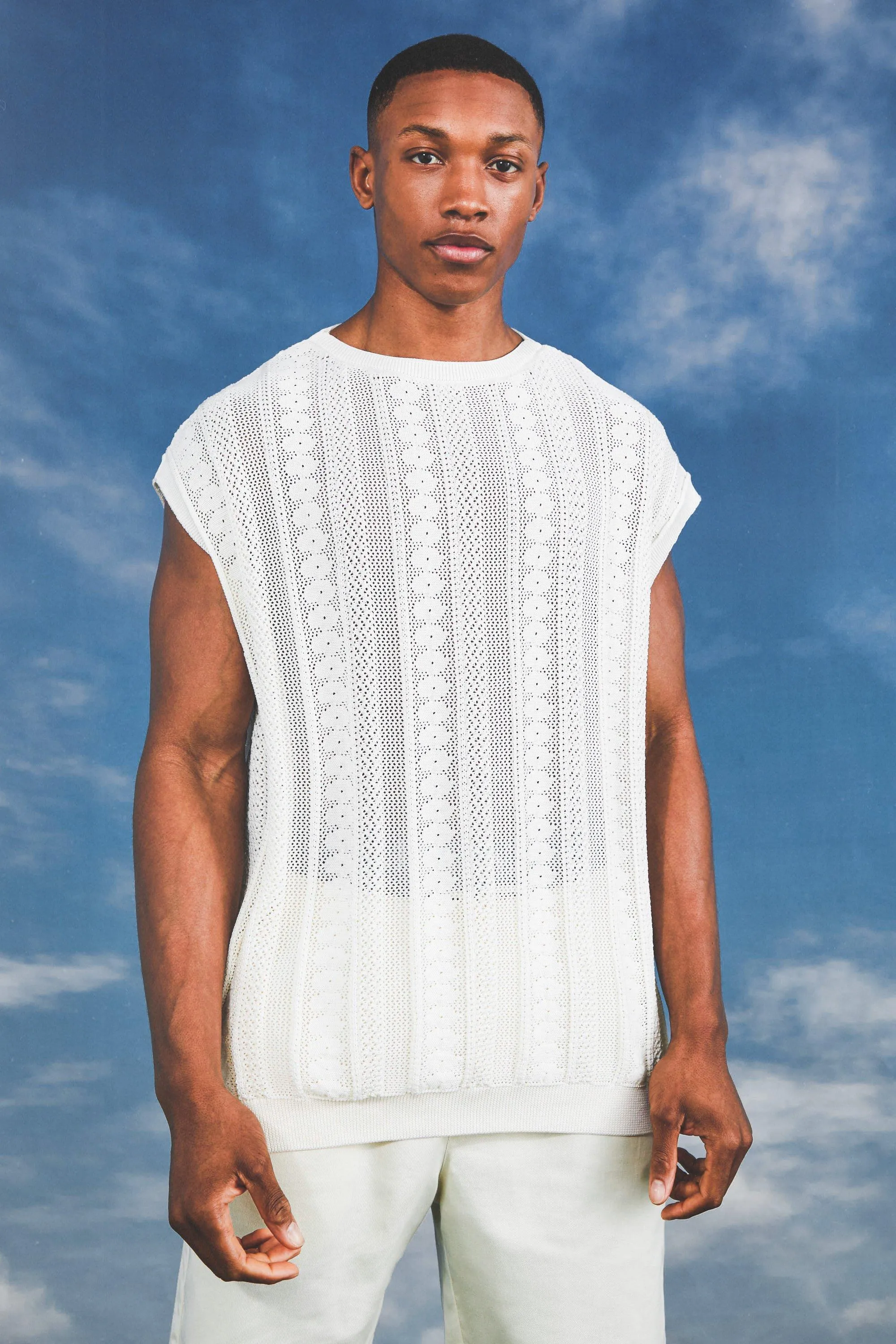 Sheer Knitted Tank | boohooMAN UK