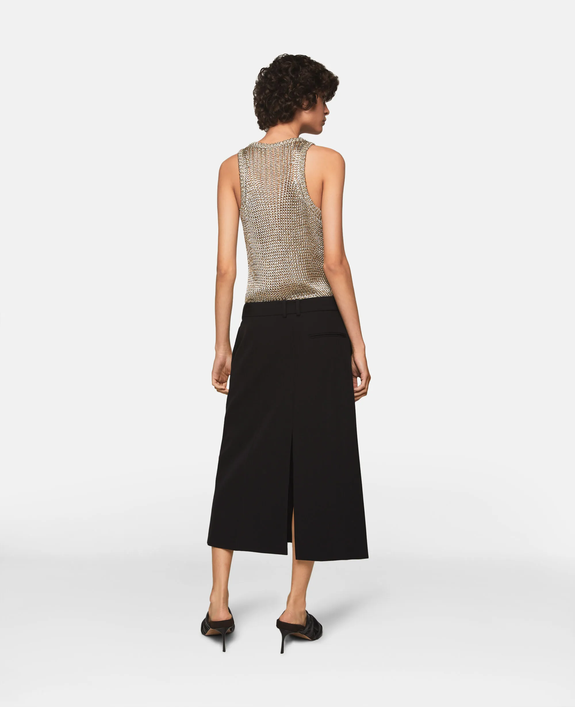 Sheer Sparkle Woven Tank Top