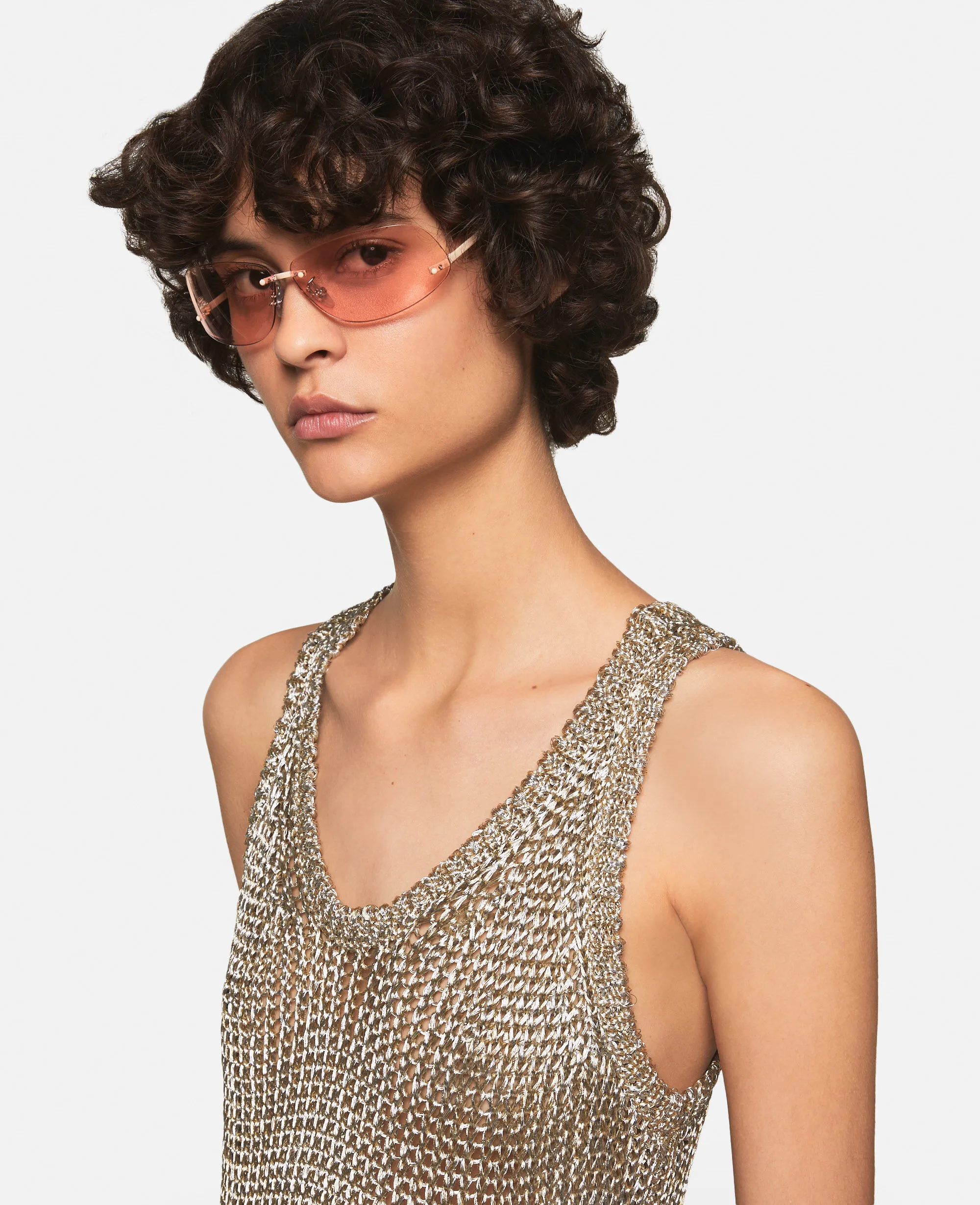 Sheer Sparkle Woven Tank Top