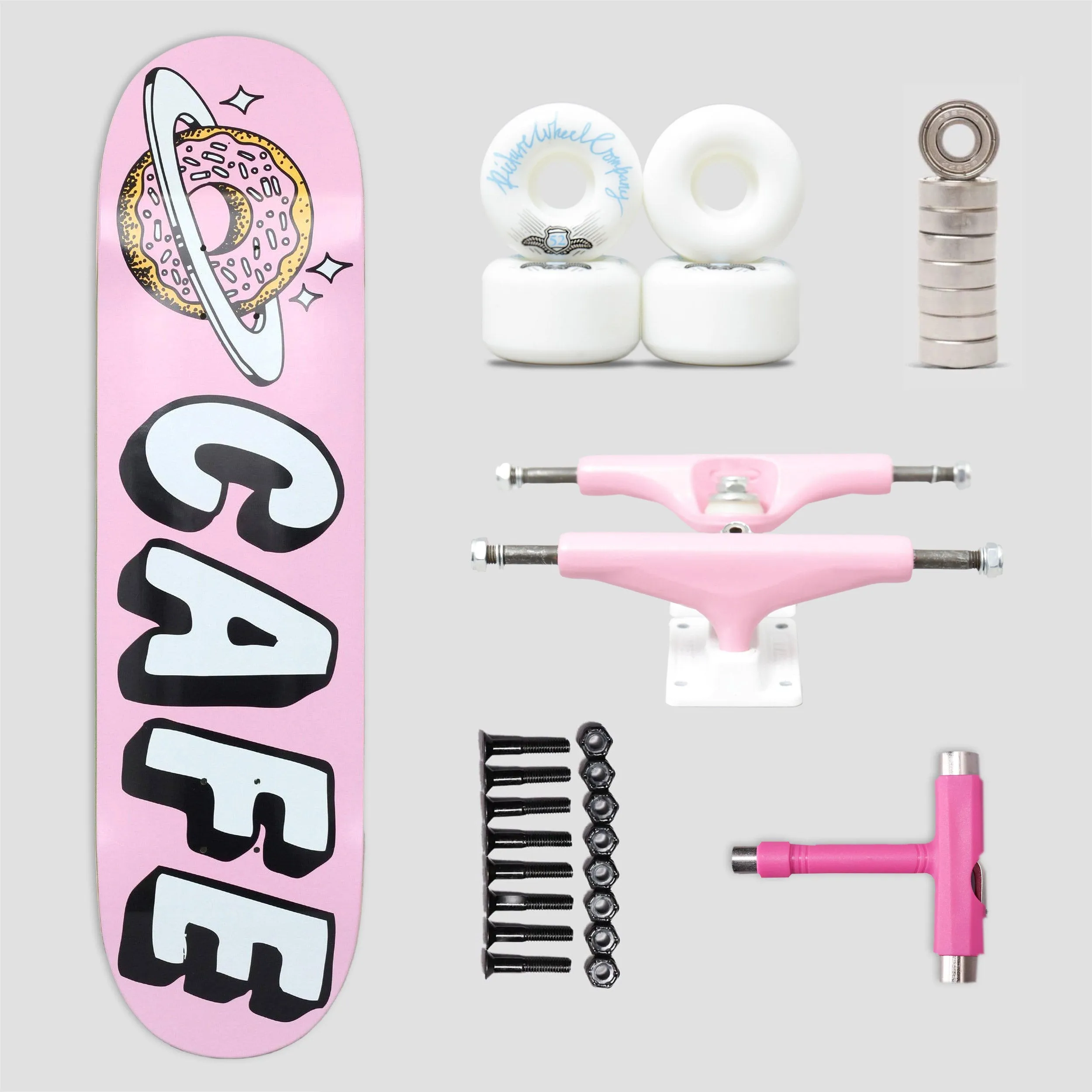 Skateboard Cafe 8.00 Planet Donut Complete Package Pink With Tool