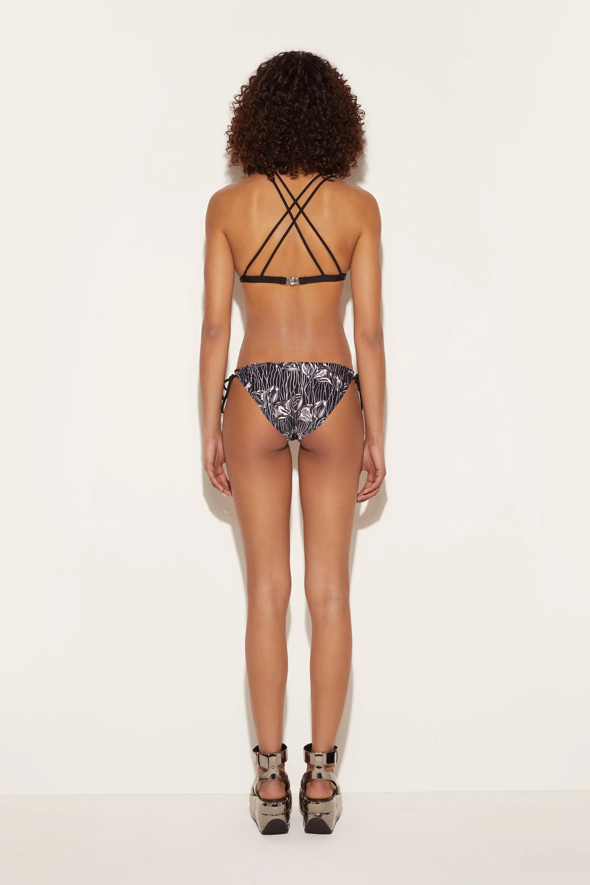 Slip bikini con stampa Fior di Loto