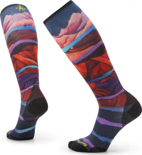 Smartwool Women's Ski Zero Cushion Print Over The Calf Socks Multi Color | Buy Smartwool Women's Ski Zero Cushion Prin