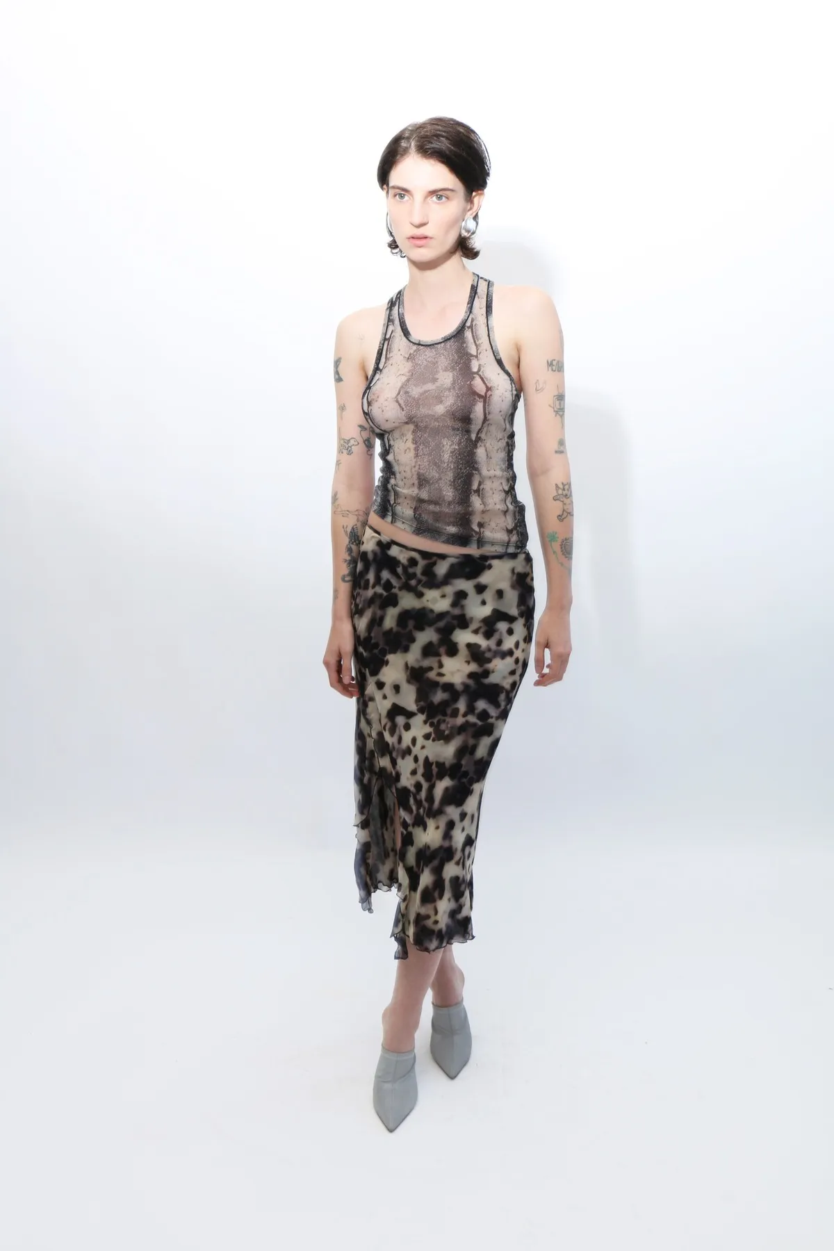 Snake Mesh Tank Top - Snake Print