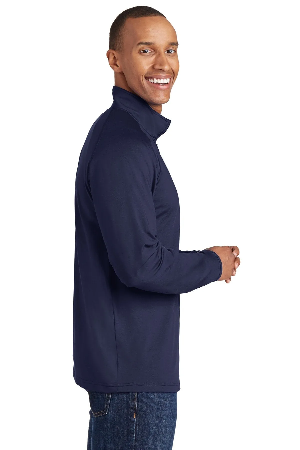 Sport-Tek Sport-Wick Stretch 1/2-Zip Pullover ST850 True Navy