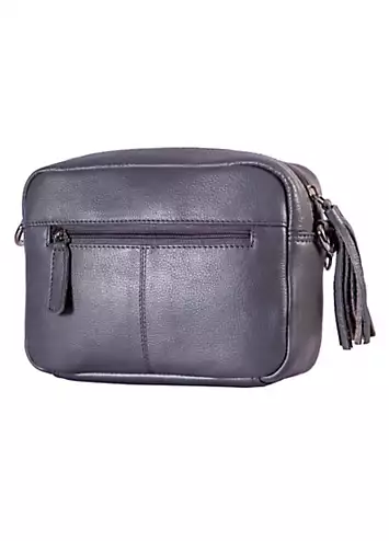 Storm London Giulia Grey Leather Cross Body Bag | Grattan