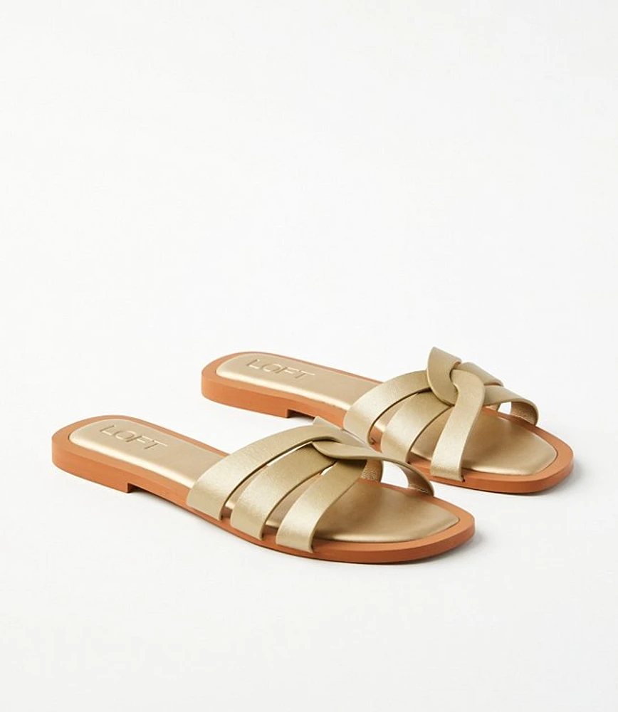 Strappy Leather Slide Sandals