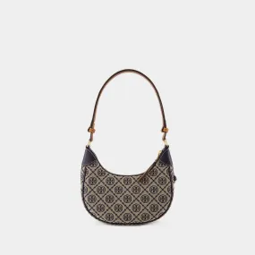 T Monogram Crescent Bag - Tory Burch - Leather - Blue