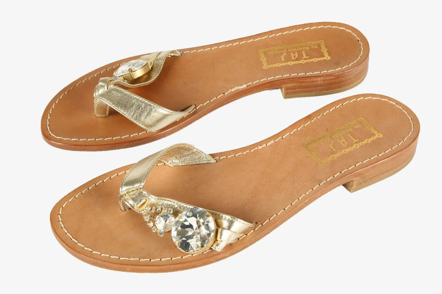 Taj By Sabrina Crippa Flat Sandals Flip Flop Size 38 - Pepper Tree London