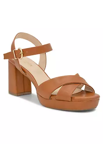 Tan Faux Leather ’Leya’ Platform Sandals by Paradox London | Look Again