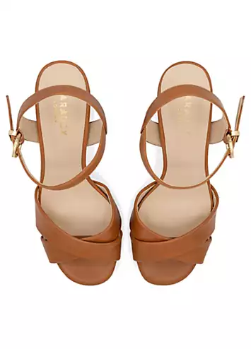 Tan Faux Leather ’Leya’ Platform Sandals by Paradox London | Look Again