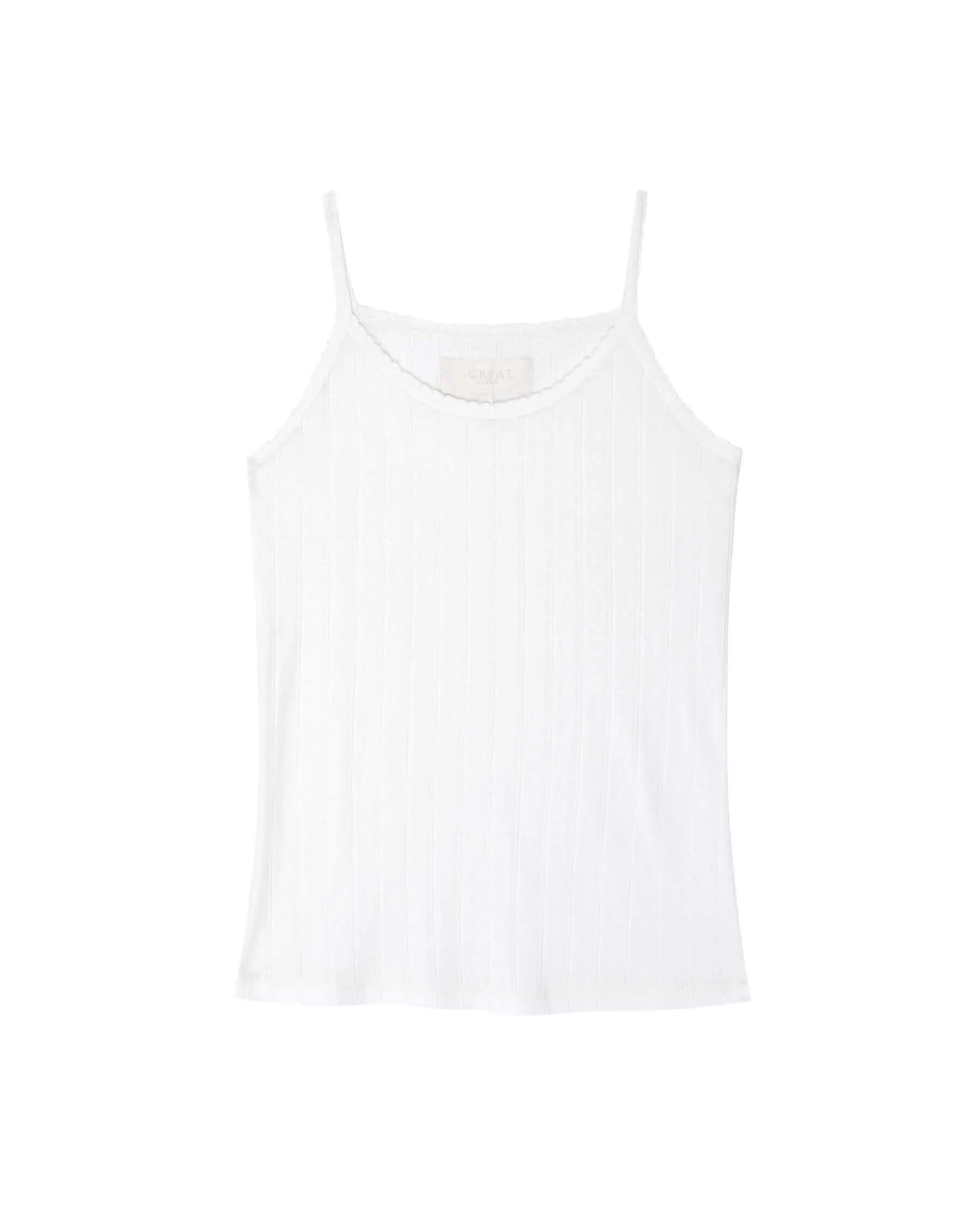 The Pointelle Scallop Sleep Tank. -- White