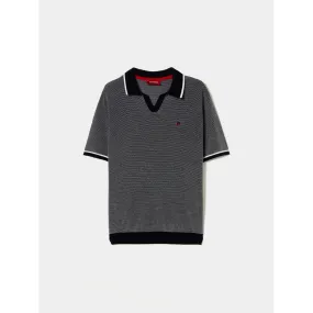 Two-tone short-sleeved polo shirt