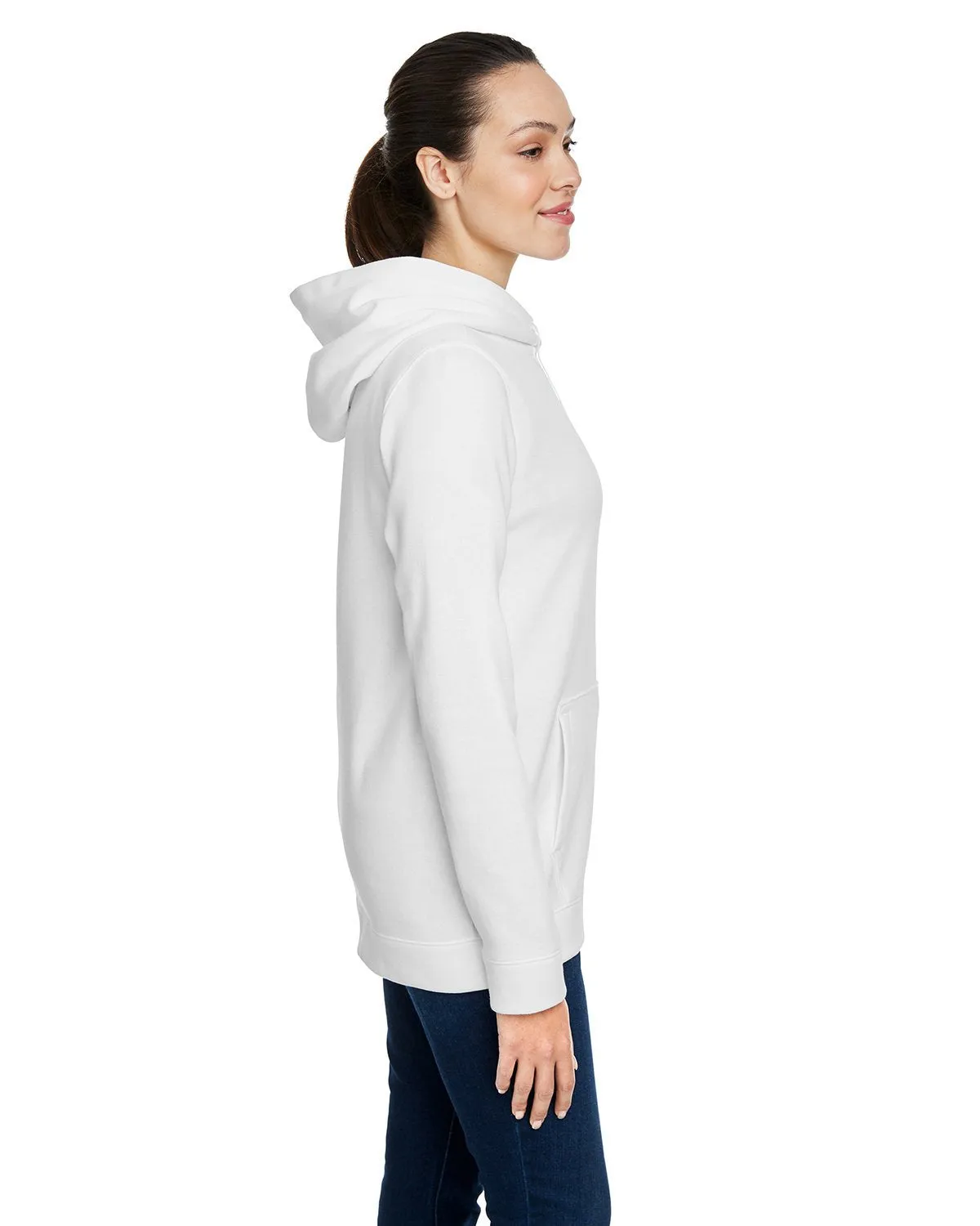 Under Armour Ladies Hustle Pullover Hooded Sweatshirt 1300261 WHITE/ GRPH 100