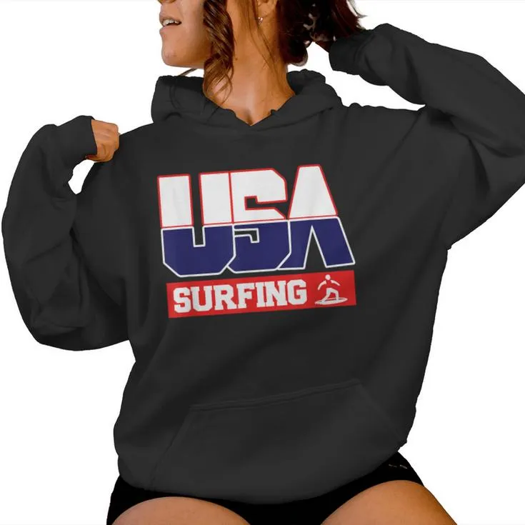 Usa Team Surfing & American Sports Women Hoodie