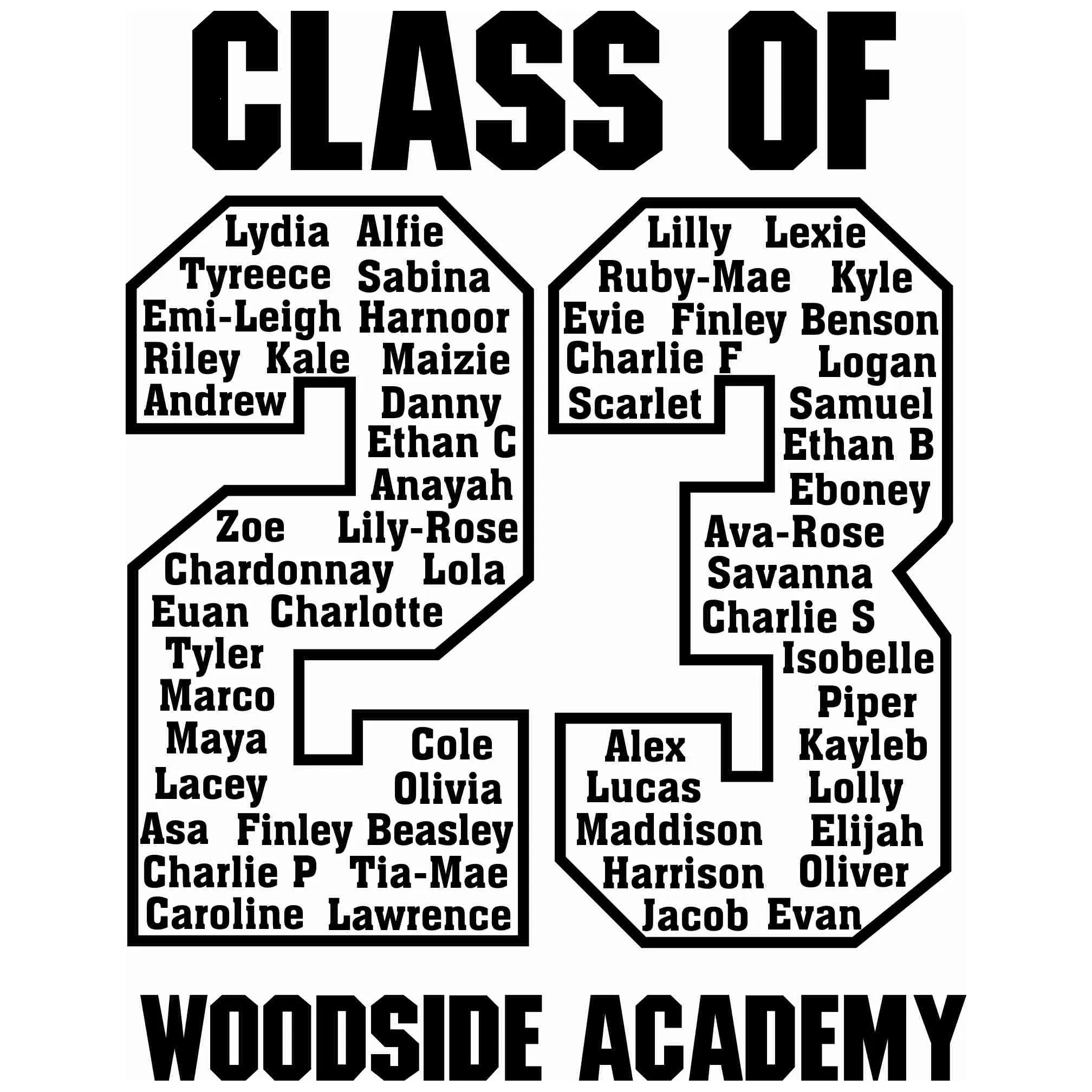 WA001 Woodside Academy 2023 leavers hoodie